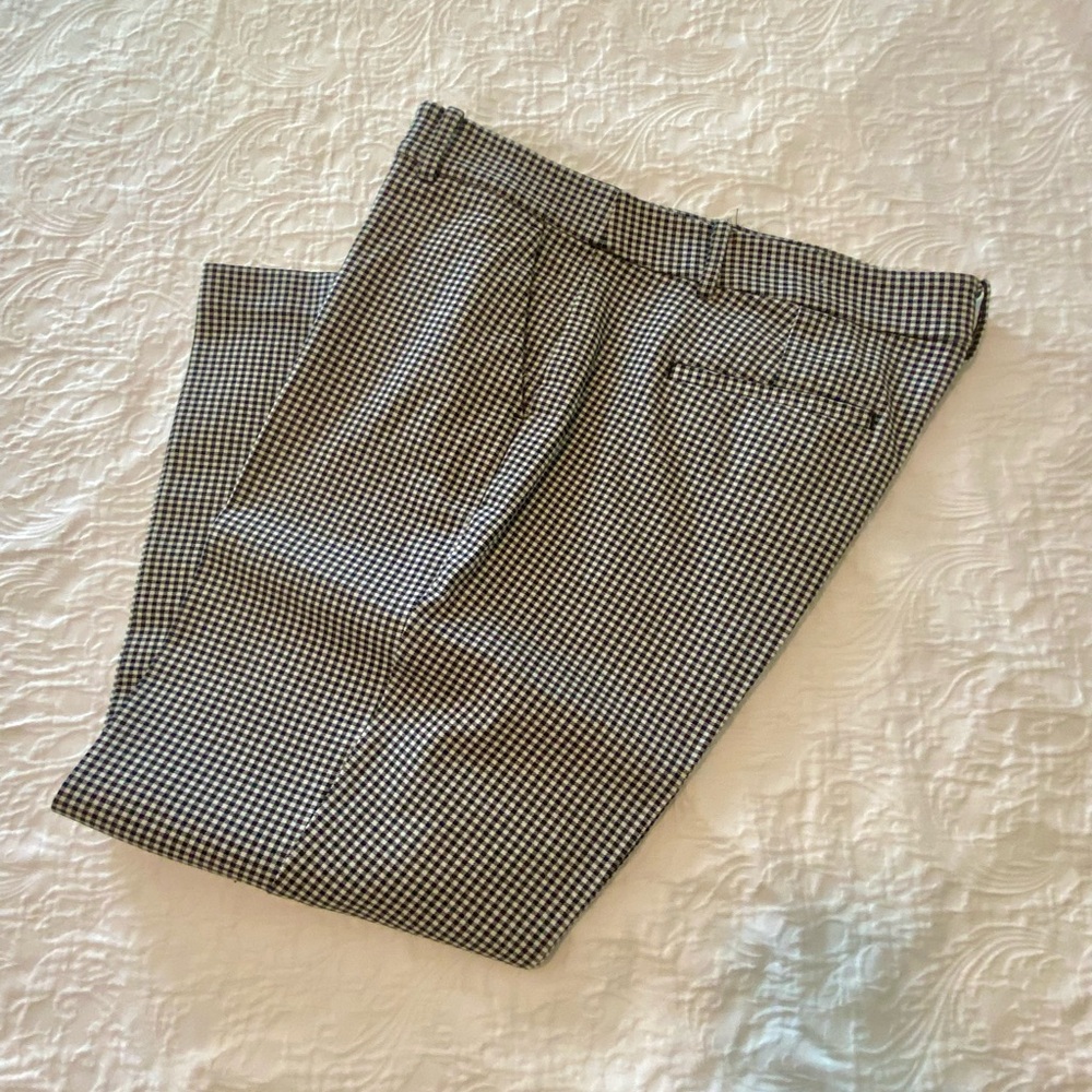 LOFT Riviera Slim Ankle Pants | Black & White Gingham. Size 14